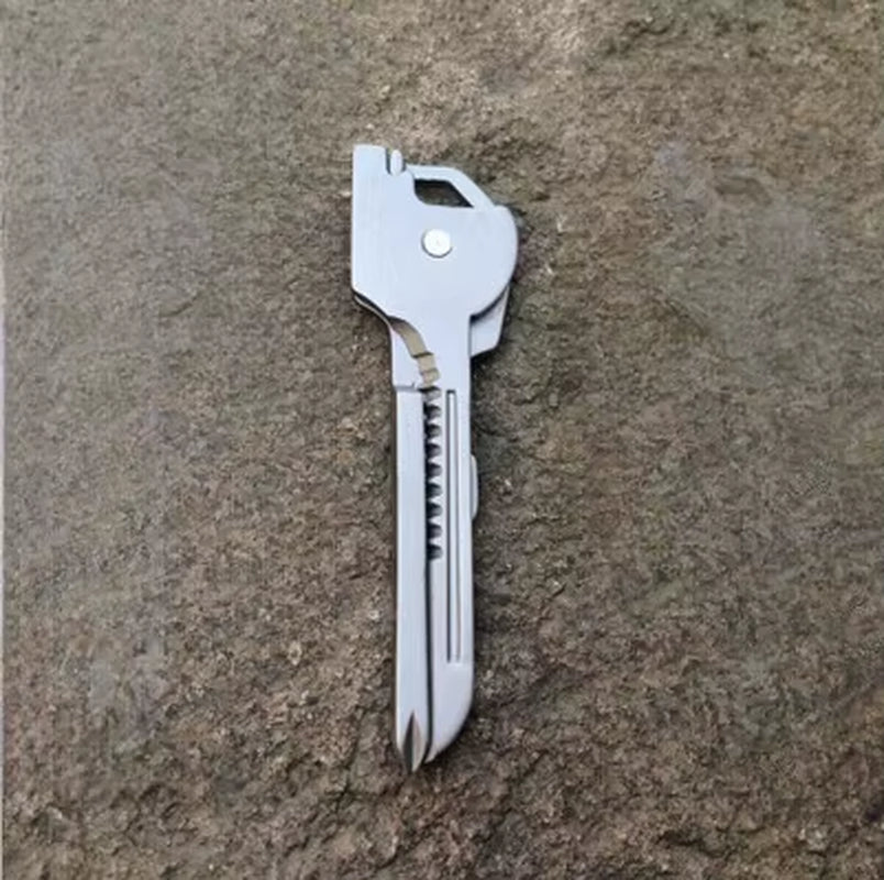 Multi Function Folding Tool Keychain Opener Screwdriver EDC 6 in 1 Utility Outdoor Survival Rescue Pocket Plier Keyring