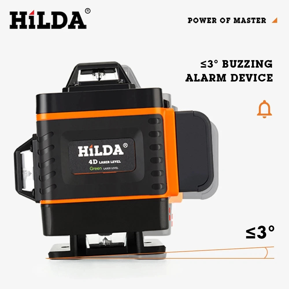 3D/4D Laser Level 12/16 Lines Level Self-Leveling 360 Horizontal and Vertical Cross Super Powerful Green Laser Level