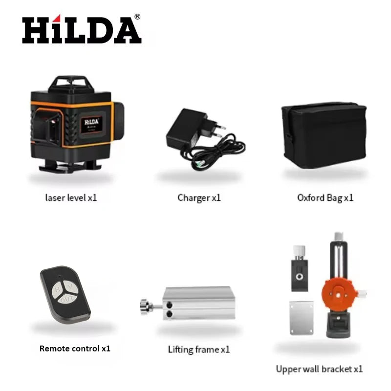 3D/4D Laser Level 12/16 Lines Level Self-Leveling 360 Horizontal and Vertical Cross Super Powerful Green Laser Level
