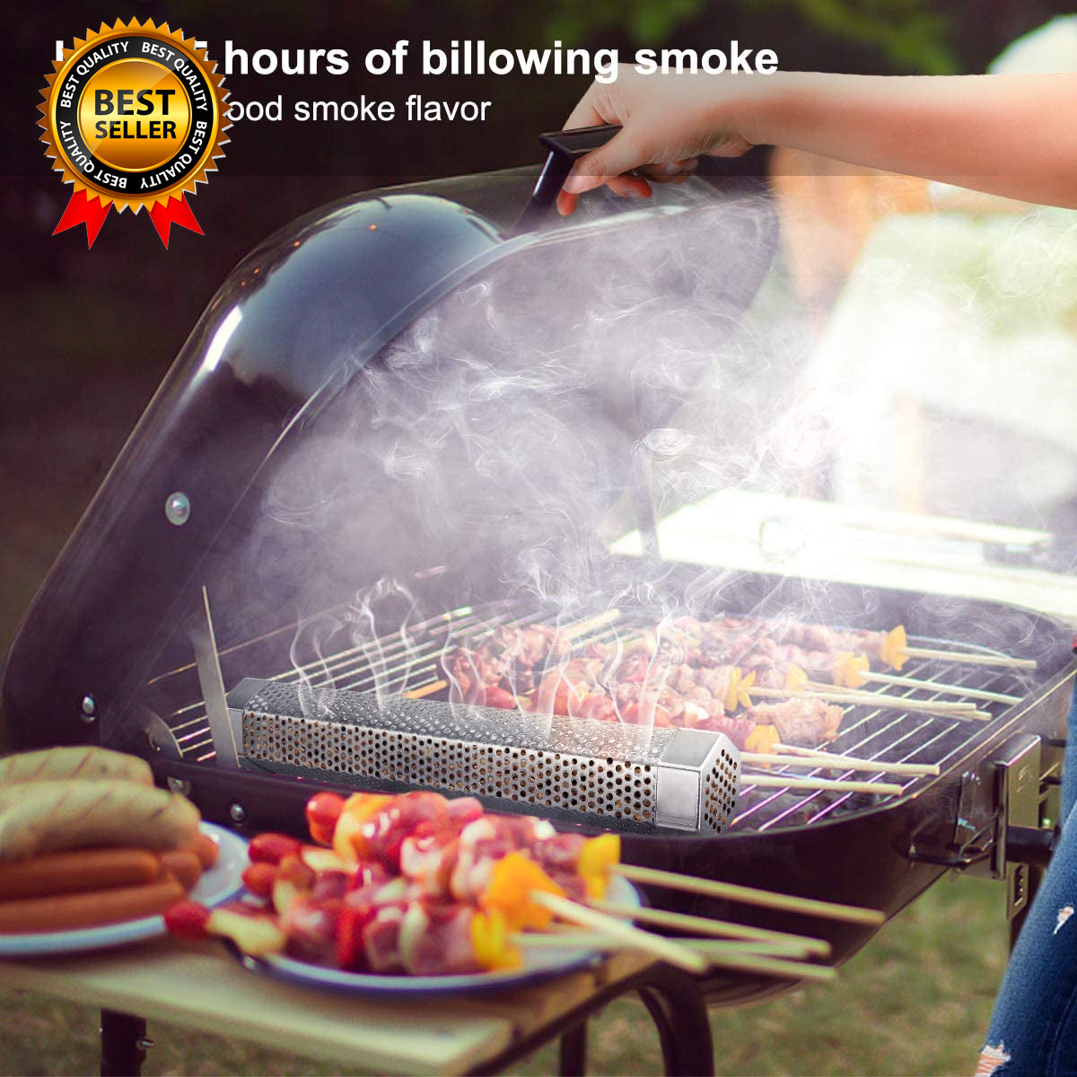Pellet Smoker Tube 2 Pack 12'' Stainless Steel BBQ Wood Pellet Tube Smoker