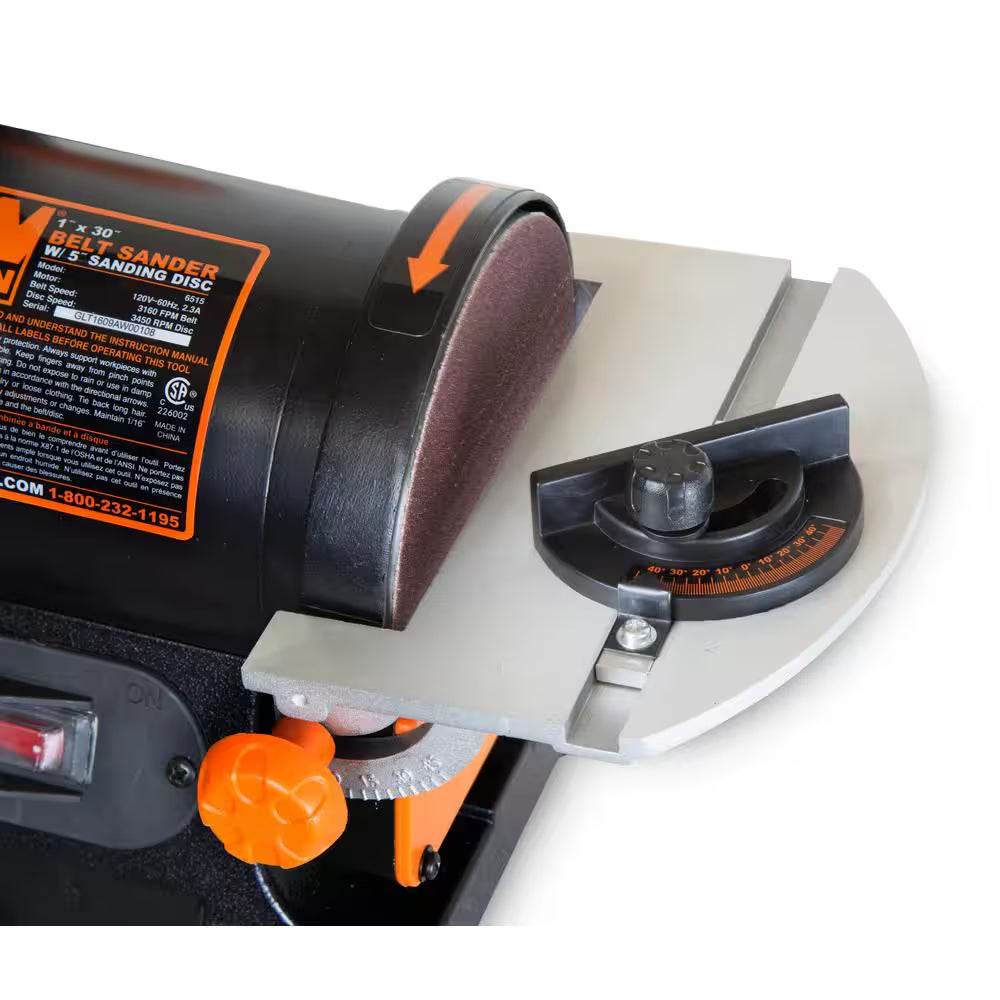 1 In. X 30 In. Belt Sander with 5 In. Sanding Disc