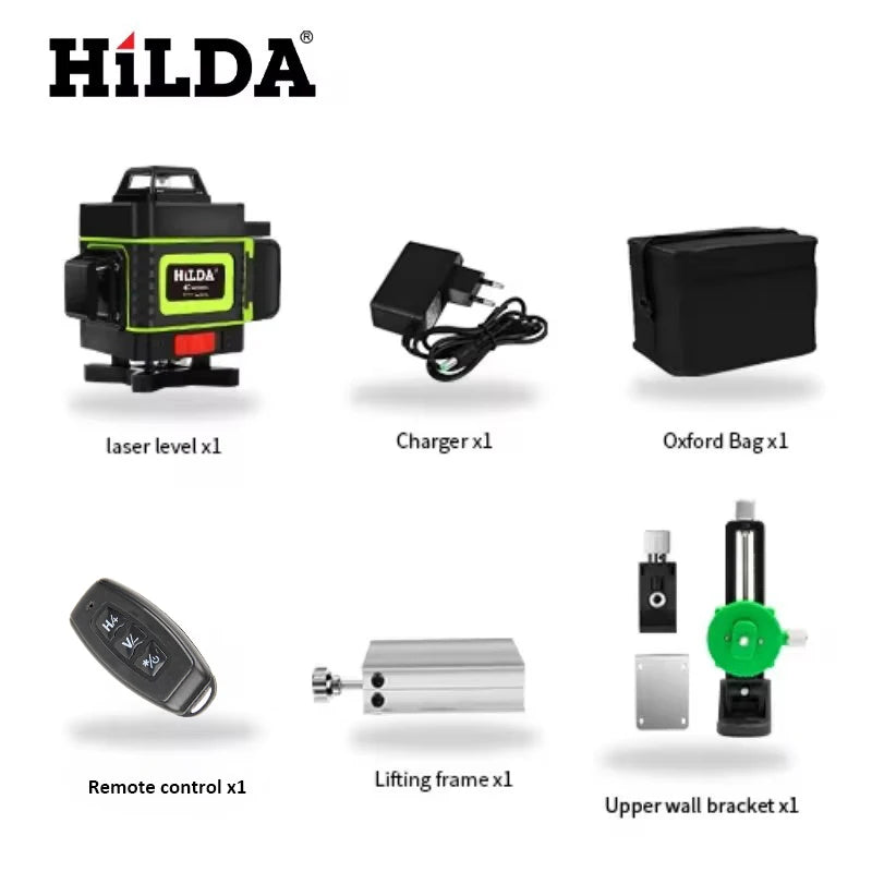 3D/4D Laser Level 12/16 Lines Level Self-Leveling 360 Horizontal and Vertical Cross Super Powerful Green Laser Level