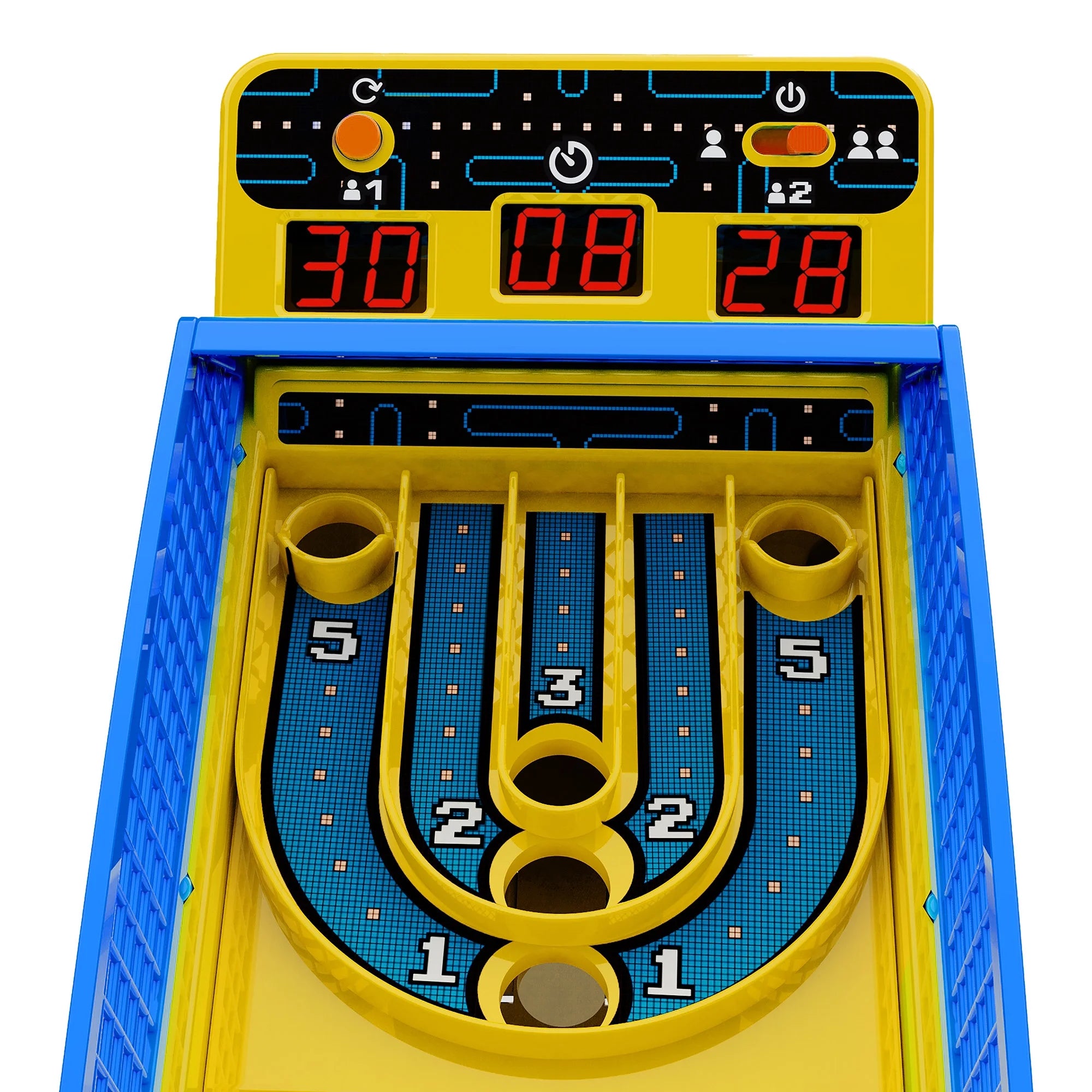 Pac-Man: Arcade Alley-Ball - Premium Series, 3 Foot Track, Lights & Sounds Tabletop Game, LED Scoreboard, Licensed, Adults & Kids 6+, 1-2 Players