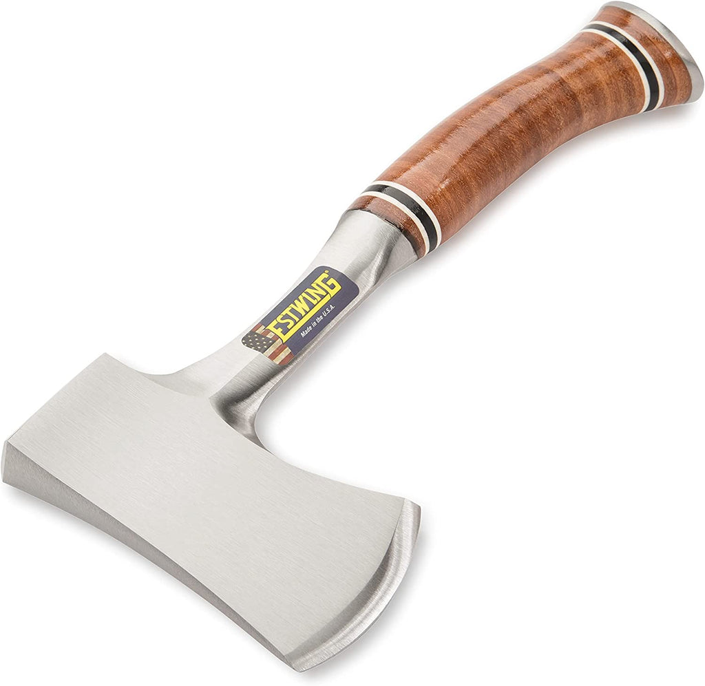 Sportsman'S Axe - 12" USA Made Camping Hatchet with Forged Steel Construction & Genuine Leather Grip - E14A