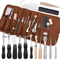 Fenrry 37Pcs Leather Work Tools Leather Hand Tools with Edge Skiver Sewing Tools Leather Craft Tools for Beginners