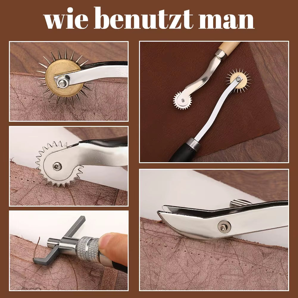 Fenrry 37Pcs Leather Work Tools Leather Hand Tools with Edge Skiver Sewing Tools Leather Craft Tools for Beginners