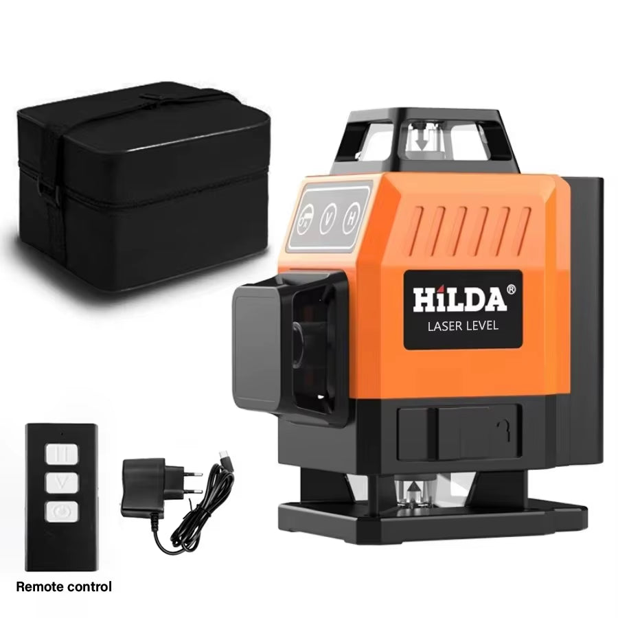 3D/4D Laser Level 12/16 Lines Level Self-Leveling 360 Horizontal and Vertical Cross Super Powerful Green Laser Level