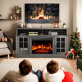 Electric Fireplace TV Stand for 75″ Tvs Fireplace Entertainment Center TV Console Table with 23″ Fireplace, Holds up to 200 Lbs
