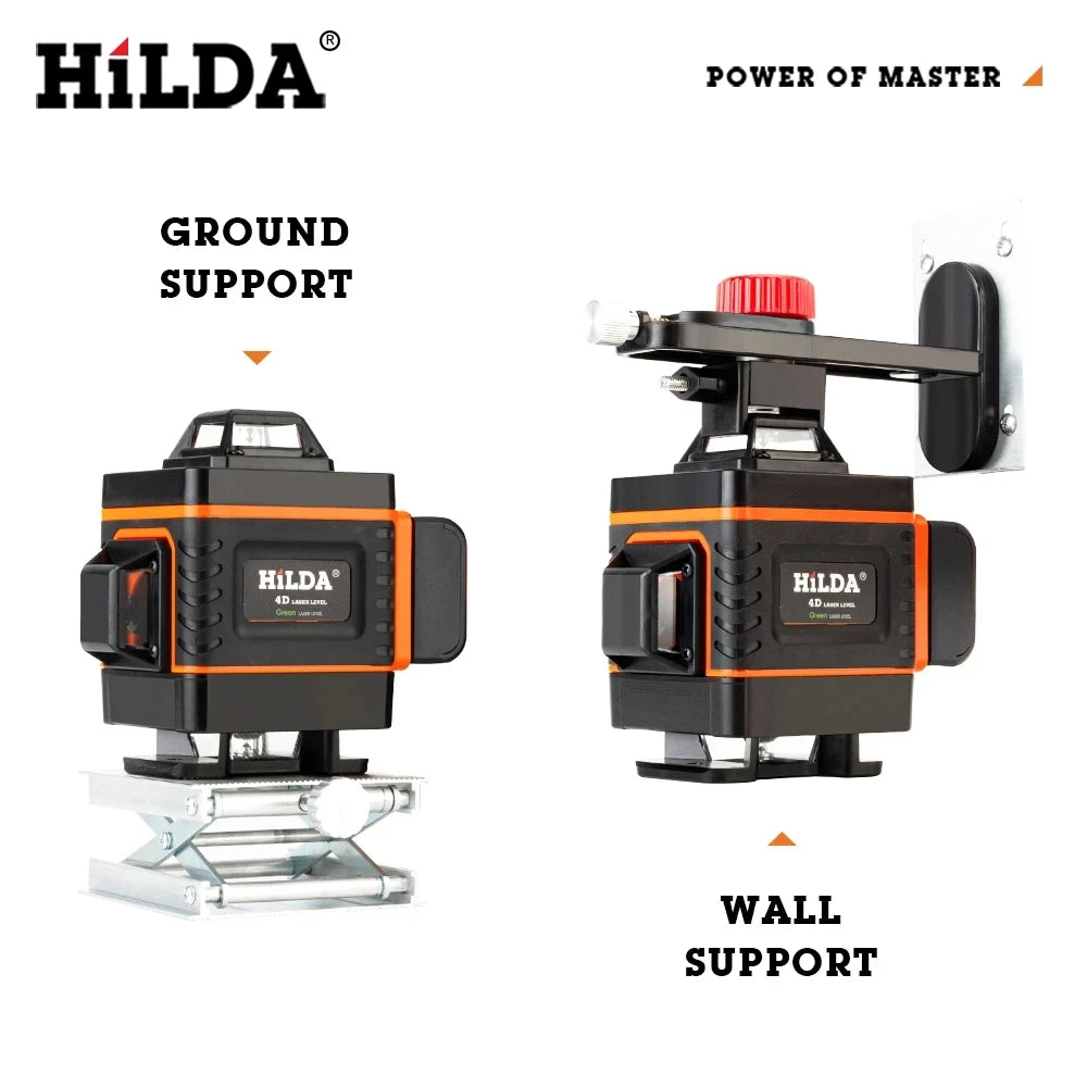 3D/4D Laser Level 12/16 Lines Level Self-Leveling 360 Horizontal and Vertical Cross Super Powerful Green Laser Level