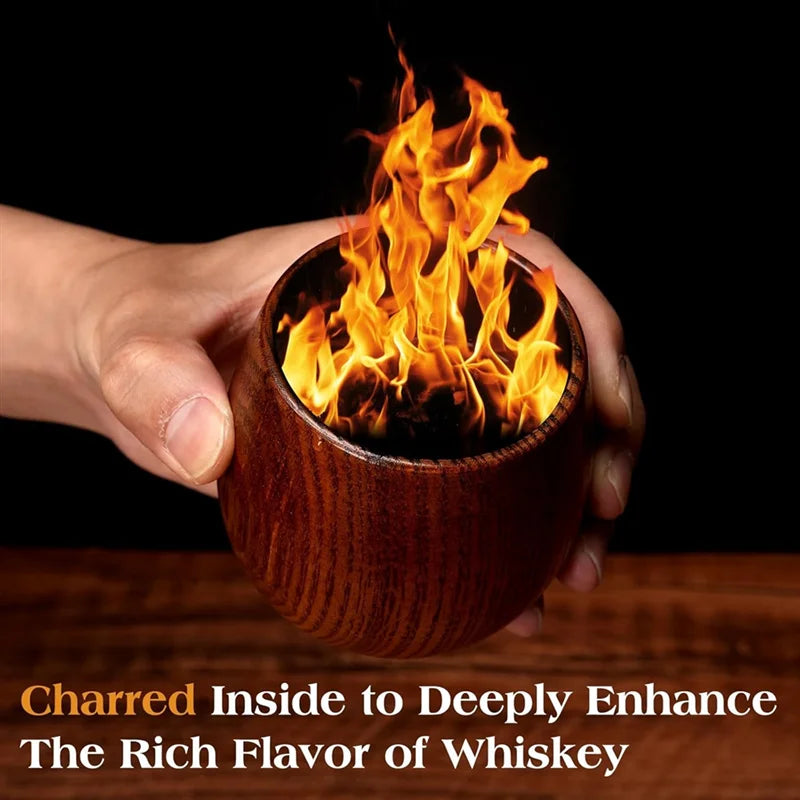 Aaan-2Pack Whiskey Enhancing Wooden Tumbler Wooden Old Fashioned Tumblers for Men, Whiskey Tumbler, Glasses for Men, Boston Love