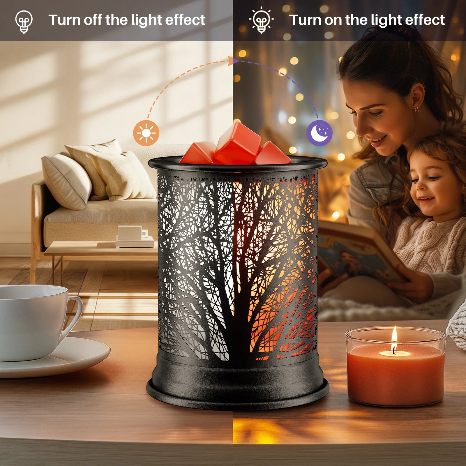 UNTIMATY Metal Wax Warmer, Electric Wax Melt Warmer for Scented Wax Fragrance Candle Oil Burner Melting Night Light for Gift Home Office Bedroom
