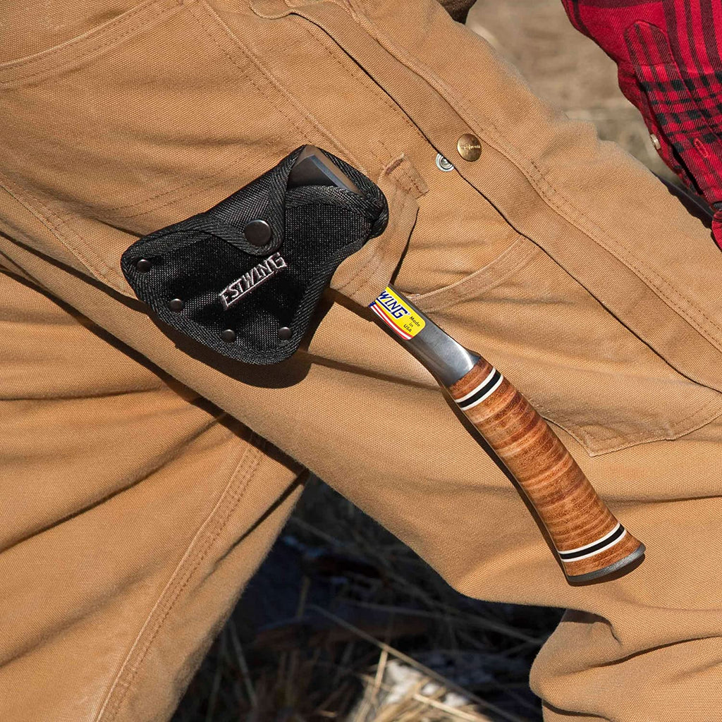 Sportsman'S Axe - 12" USA Made Camping Hatchet with Forged Steel Construction & Genuine Leather Grip - E14A