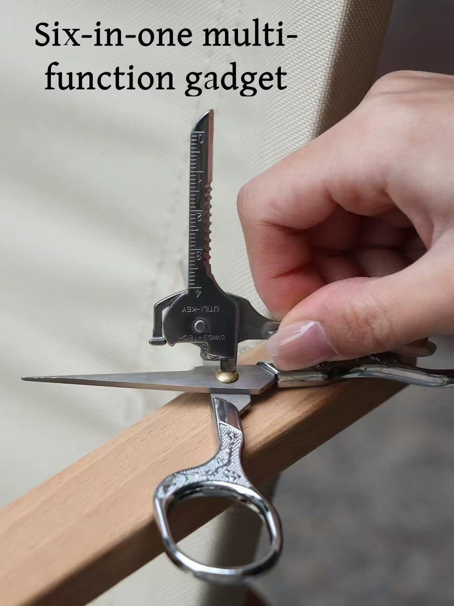 Multi Function Folding Tool Keychain Opener Screwdriver EDC 6 in 1 Utility Outdoor Survival Rescue Pocket Plier Keyring