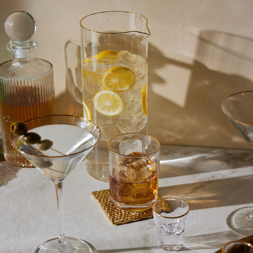 27 Fl Oz Whiskey Decanter & 10Oz Cocktail Glasses, Set of 5