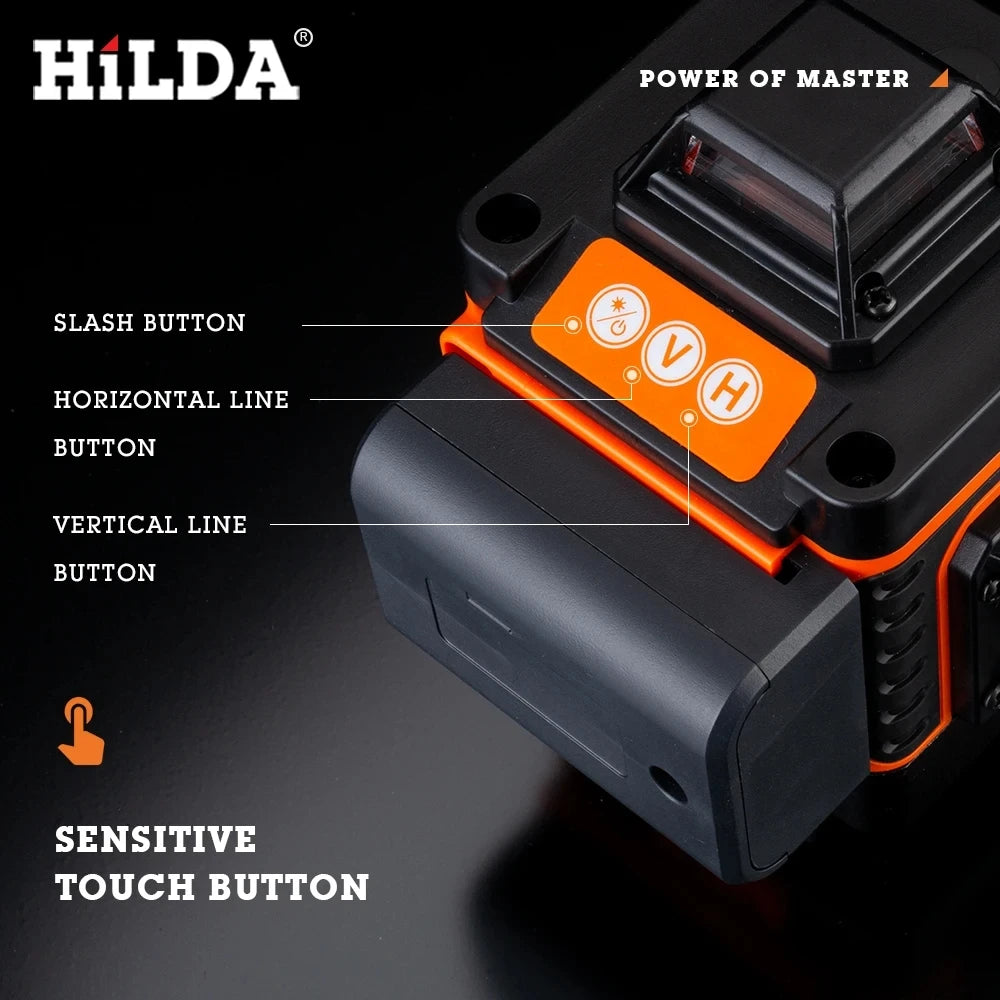 3D/4D Laser Level 12/16 Lines Level Self-Leveling 360 Horizontal and Vertical Cross Super Powerful Green Laser Level