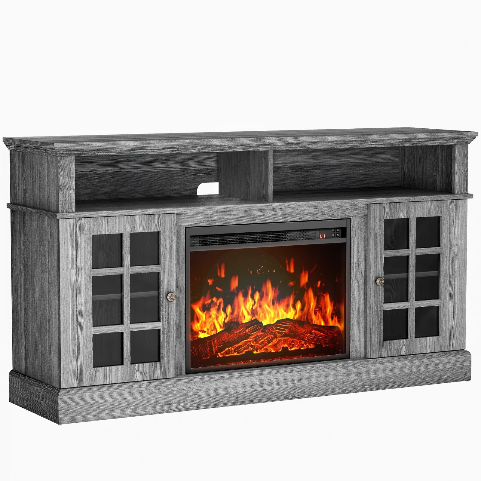 Electric Fireplace TV Stand for 75″ Tvs Fireplace Entertainment Center TV Console Table with 23″ Fireplace, Holds up to 200 Lbs